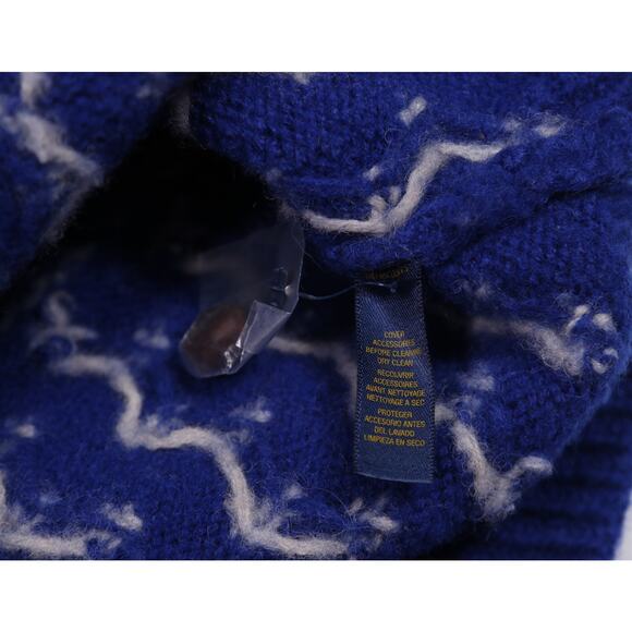 Ralph Lauren Rugby Blue Indian Head Shawl Wool Heavy Thick Sweater XS - Picture 8 of 8
